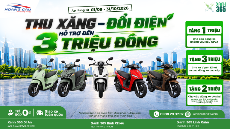 Nhận gói ưu đãi đến 3 triệu khi đổi xăng sang điện